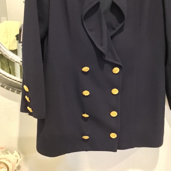 Authentic Valentino boutique 8 Button Navy Double Breasted Blazer - Picture 3 of 12